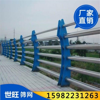 不锈钢景观桥梁护栏 人行道防撞栏杆 隔离镀锌钢管 世旺图2