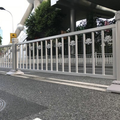 黄金护栏 城市马路文化景观金色莲花祥云隔离围栏 黄金道路护栏图4
