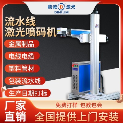 50w飞行式二氧化碳自动打标机 流水线镭射刻字在线刻字激光打码机图2