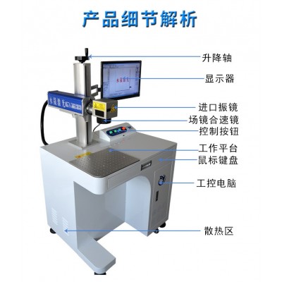 光纤激光打标机台式金属铝合金铁塑料不锈钢铭牌刻字机打码系列号图2