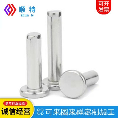 304平头实心铆钉GB109不锈钢平头铆钉 手打敲击式沉头铆钉M5-M10图3