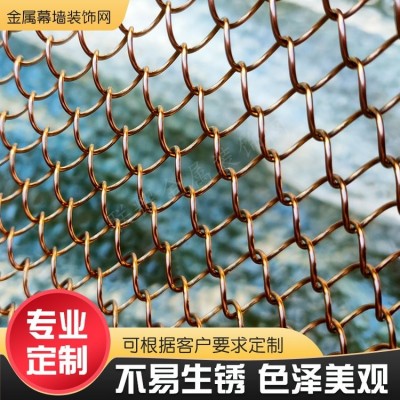 金属网帘艺术吊顶隔断帘水幕墙金属网帘酒店吊顶装饰铁丝网挂帘网图3