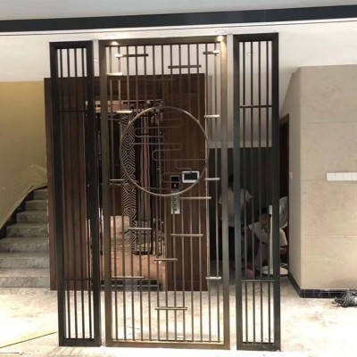 铂钧晟 不锈钢屏风金属隔断墙室外假山背景墙酒店办公室客厅背景图2