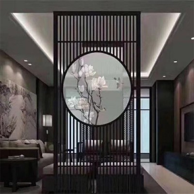 铂钧晟 铁艺隔断屏风客厅入户门遮挡玄关不锈钢办公室餐厅装饰轻奢图3