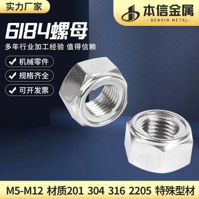 304/316不锈钢全金属锁紧螺母细牙左牙螺母厂家批发6184螺母图3