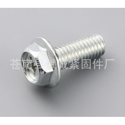 4.8级镀锌带防滑齿法兰十字螺丝 GB碳钢法兰面外六角螺栓m4M5M6M8图5