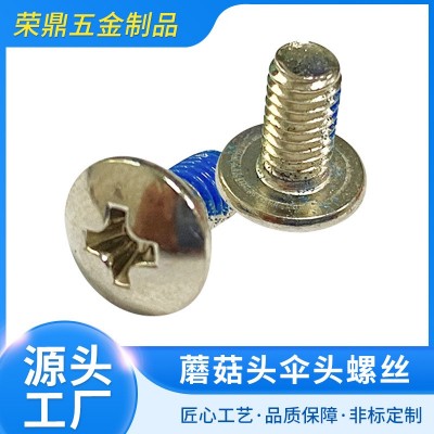 304不锈钢蘑菇头伞头螺丝十字大扁头机械牙螺丝M3M4十字圆头螺丝