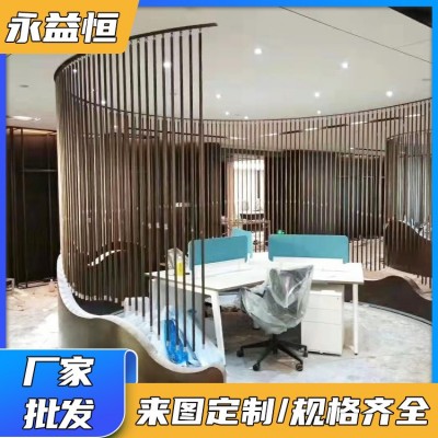 316/304 挡风屏风不锈钢隔断 入户置物玄关 酒店套房摆设装置 永益恒图2