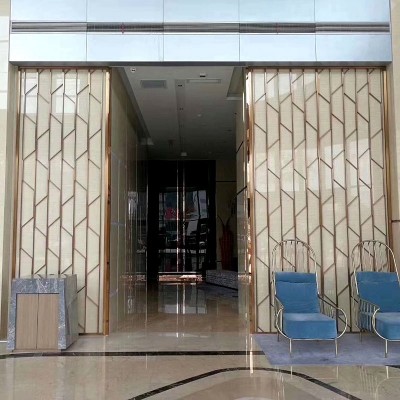 新中式玫瑰金不锈钢屏风隔断室内装饰金属花格别墅玄关屏风墙定制图2