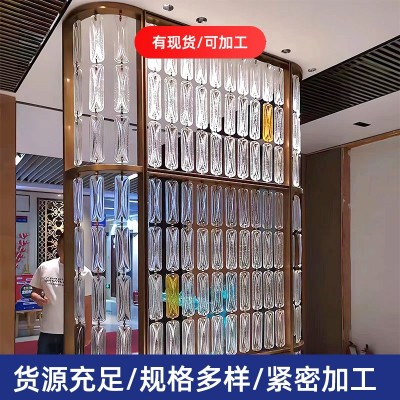 家用客厅不锈钢屏风装饰 新中式玻璃屏风隔断商务酒店不锈钢玄关图3