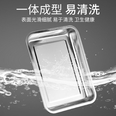 顺鹏发不锈钢反边方盘 烤鱼托盘烧烤盘 酒店餐具冲孔茶盘烘焙盘图2