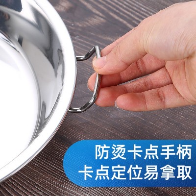不锈钢家用平底圆盘糕盘食堂饭店多用盘加厚凉皮盘菜盘果盘批发图3