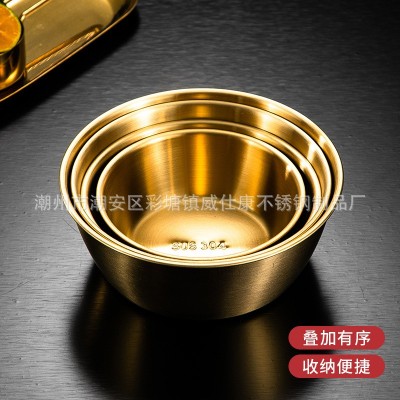 304不锈钢米酒碗带把手金色小吃碗韩式餐烤肉店黄酒专用碗调料碗图4