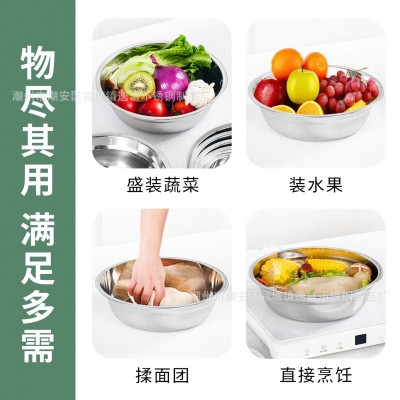 304不锈钢盆食堂商用加厚不锈钢多用盆汤盆家用不锈钢吃饭碗汤碗图3