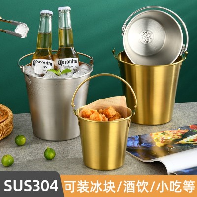 304不锈钢多用啤酒杯网红创意个性迷你小吃小提桶冰块冰桶酒吧KTV图1