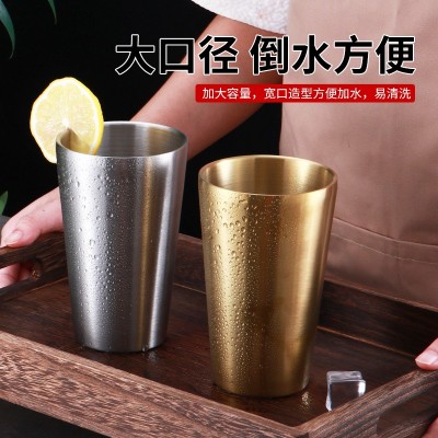 ins工业风304双层简约不锈钢杯子啤酒杯咖啡杯户外儿童小水杯批发图4