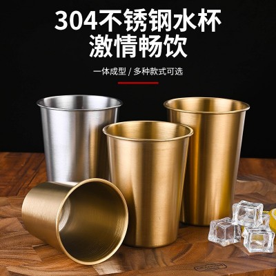 跨境304不锈钢啤酒杯工业风ins水杯单层冷饮杯logo金属口杯随手杯图3
