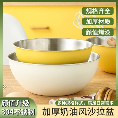 304不锈钢加厚打蛋盆奶油打发盆家用圆形沙拉盆烘培刻度搅拌盆图5