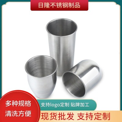 304不锈钢口杯单层儿童水杯加厚茶杯食品级加厚漱口杯咖啡杯批发