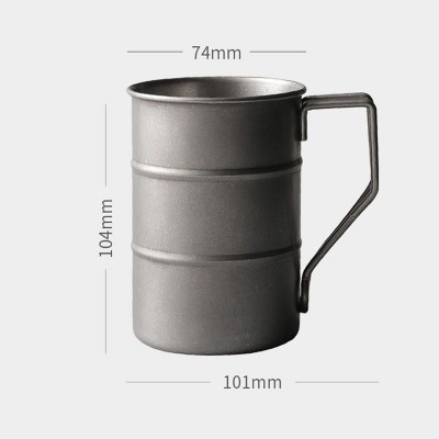 不锈钢磨砂马克杯商用复古做旧咖啡杯户外创意野餐露营啤酒杯水杯图4