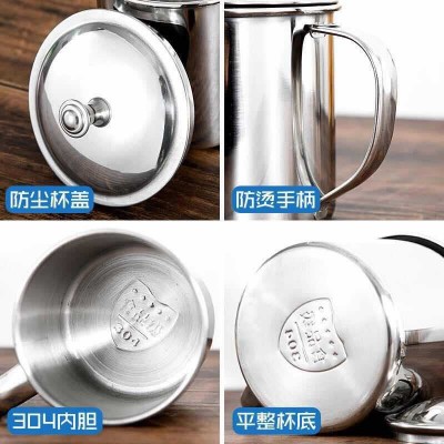 304不锈钢口杯带盖幼儿园儿童水杯 漱口杯办公室茶杯学生防烫水杯图4