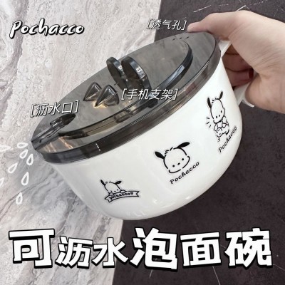 304不锈钢泡面碗带盖ins日系大容量可沥水方便面碗宿舍学生饭盒图2