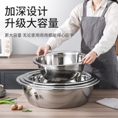 304不锈钢盆批发多用盆加厚食堂菜盆商用斗盆厨房洗菜盆家用汤盆图3