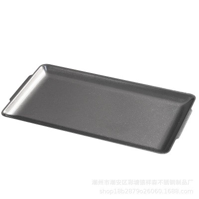 复古做旧304不锈钢长方形盘餐厅咖啡厅托盘水果盘烧烤盘菜盘平盘图4