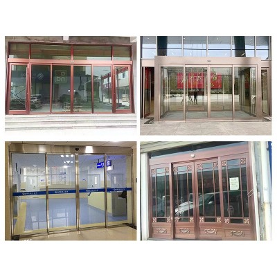 不锈钢铝合金自动门 酒店玻璃双开大门地弹簧门 钢化玻璃自动门图4