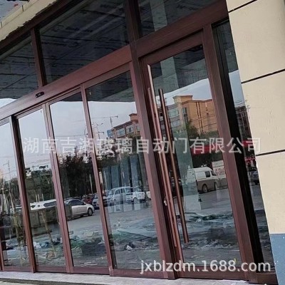 不锈钢自动门 酒店大门玻璃双开门 铝合金电动地弹簧门钢化玻璃门图4