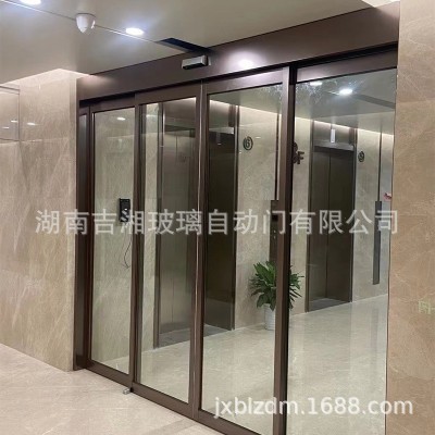 不锈钢自动门 酒店大门玻璃双开门 铝合金电动地弹簧门钢化玻璃门图2