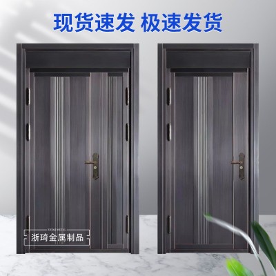 防盗门入户门批发不锈钢铜门家用别墅大门子母进户门单开门客厅门图2