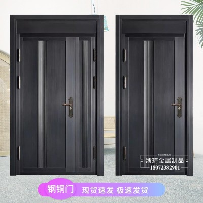 防盗门入户门批发不锈钢铜门家用别墅大门子母进户门单开门客厅门图4