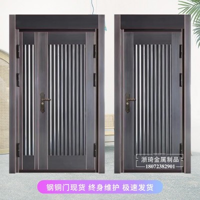 防盗门入户门批发不锈钢铜门家用别墅大门子母进户门单开门客厅门图5