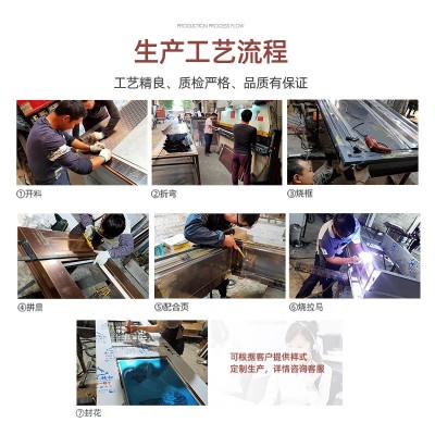 轻奢风韩式不锈钢入户大门304不锈钢家用防盗入户门通风韩式门图4