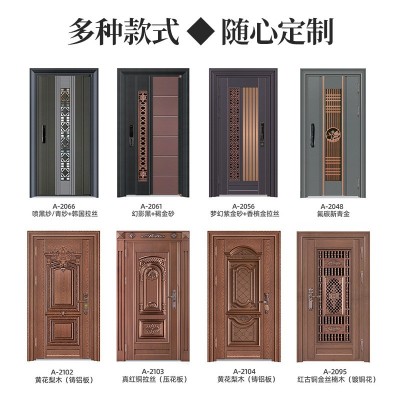 304不锈钢门韩式门单门简约进户门通风门中门家用防盗门入户门图2