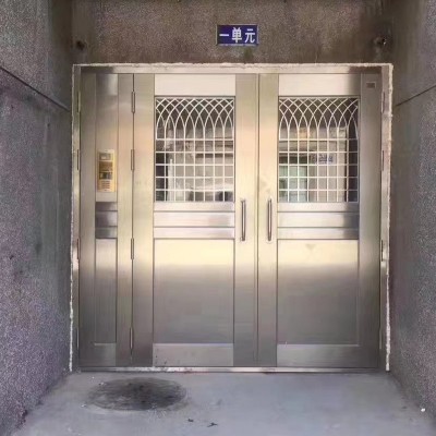 小区不锈钢玻璃单元门 不锈钢楼宇对讲门 别墅楼不锈钢玻璃楼宇门图3