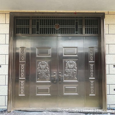 304不锈钢门单门不锈钢防盗门家用进户子母门别墅乡村大门双开门图2