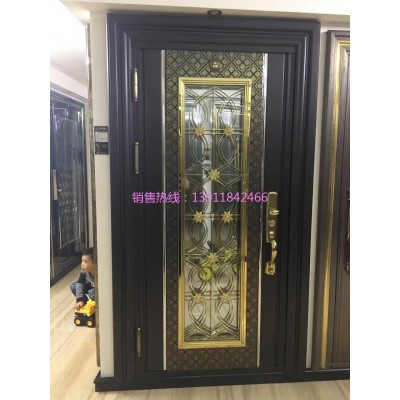 厂家销售优质铜门 仿铜门 仿古门 别墅对开门 不锈钢仿铜门等图3