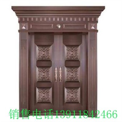 厂家销售优质铜门 仿铜门 仿古门 别墅对开门 不锈钢仿铜门等图5