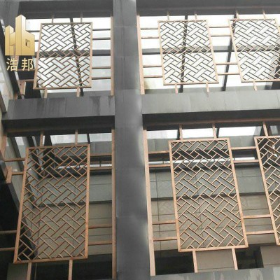 厂家供应铝屏风中式不锈钢屏风厚板 简约酒店大堂雕刻铝屏风订 制图2