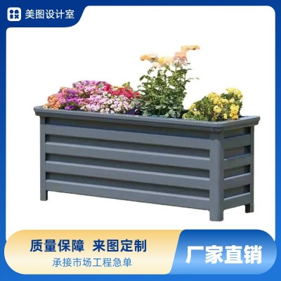 不锈钢花箱护栏市政道路隔离组合花槽户外铁艺户外花坛种植箱图2