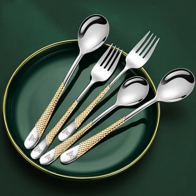 闪闪优品 304不锈钢勺子叉子 spoon网红甜品勺叉儿童长柄小勺子图4