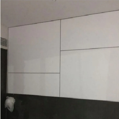 恒昌达新中式酒店别墅镀铜窄边不锈钢床靠背景线条可测量定制安装图2