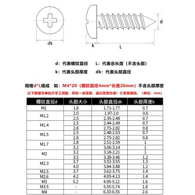 加硬镀镍十字圆头自攻小螺丝钉pa盘头螺丝厂家批发木M2m1m3m4m5m6图3