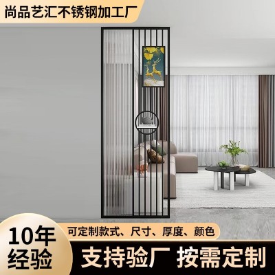 简约长虹玻璃屏风隔断家装不锈钢屏风隔断批发不锈钢磨砂玻璃屏风图1