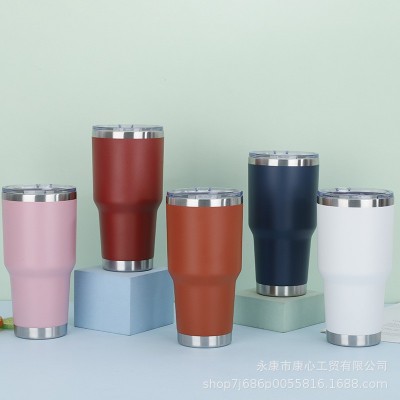 跨境专供304不锈钢冰霸杯30oz车载汽车杯水杯保温杯保冷杯吸管杯图2
