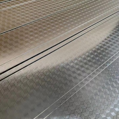 压花不锈钢 立方体回型大方格自由纹树纹金钱花木纹石纹珠光门板图5