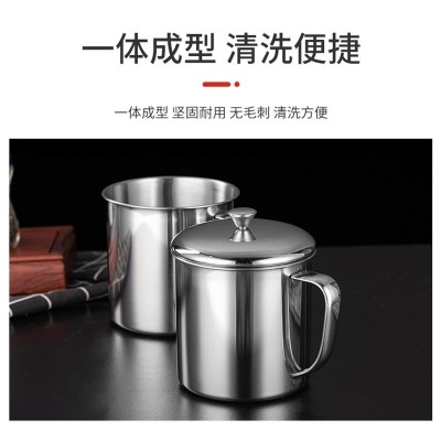 304加厚不锈钢口杯幼儿园刻字水杯带盖茶杯茶缸户外便携单层批发图4