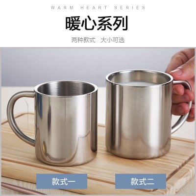批发304不锈钢口杯幼儿园水杯学生儿童防烫水杯双层杯刻字图2